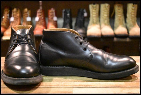 7 D 13年 レッドウィング 9196 ポストマン チャッカ 黒 ブラック シャパラル 短靴 レースアップ 編み上げ ブーツ redwing FK 147