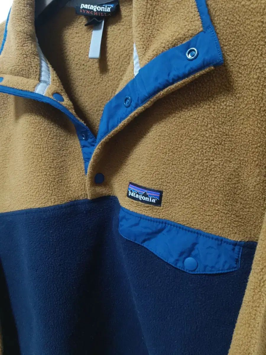 メンズ S patagonia パタゴニア Synchilla シンチラ スポーツブラ ブラウン ネイビー
