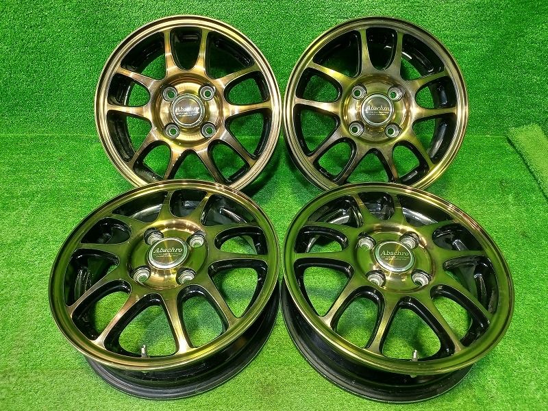 アバクロ MID EKﾜｺﾞﾝ ﾜｺﾞﾝR ホイール アルミ ゴールド 13インチ 4 00 B 4穴 4本 100 42