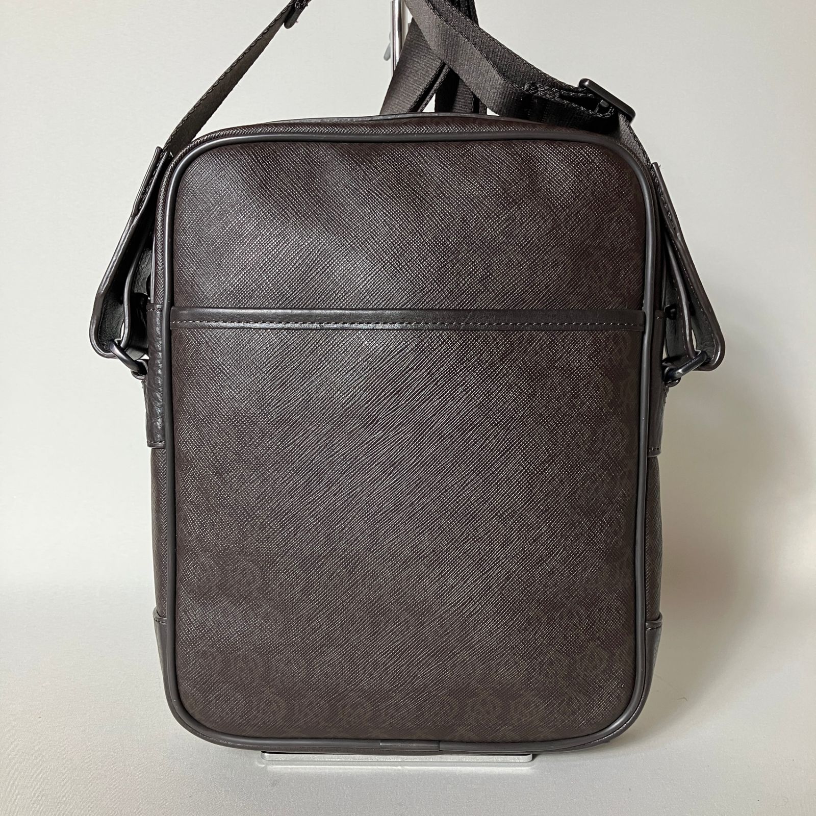 2511-58｜美品｜ダンヒル ショルダーバッグ ダークブラウン 総柄