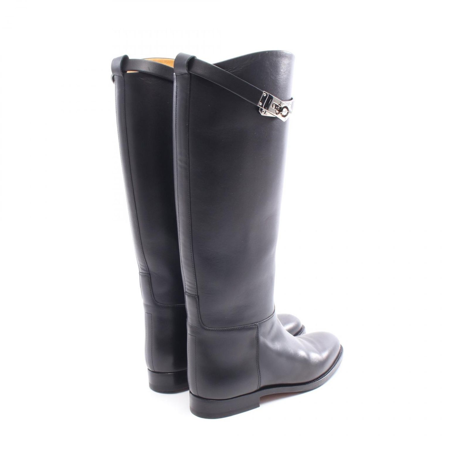 エルメス HERMES ブーツ ジャンピング ショート ケリー レザー ブラック レディース A
