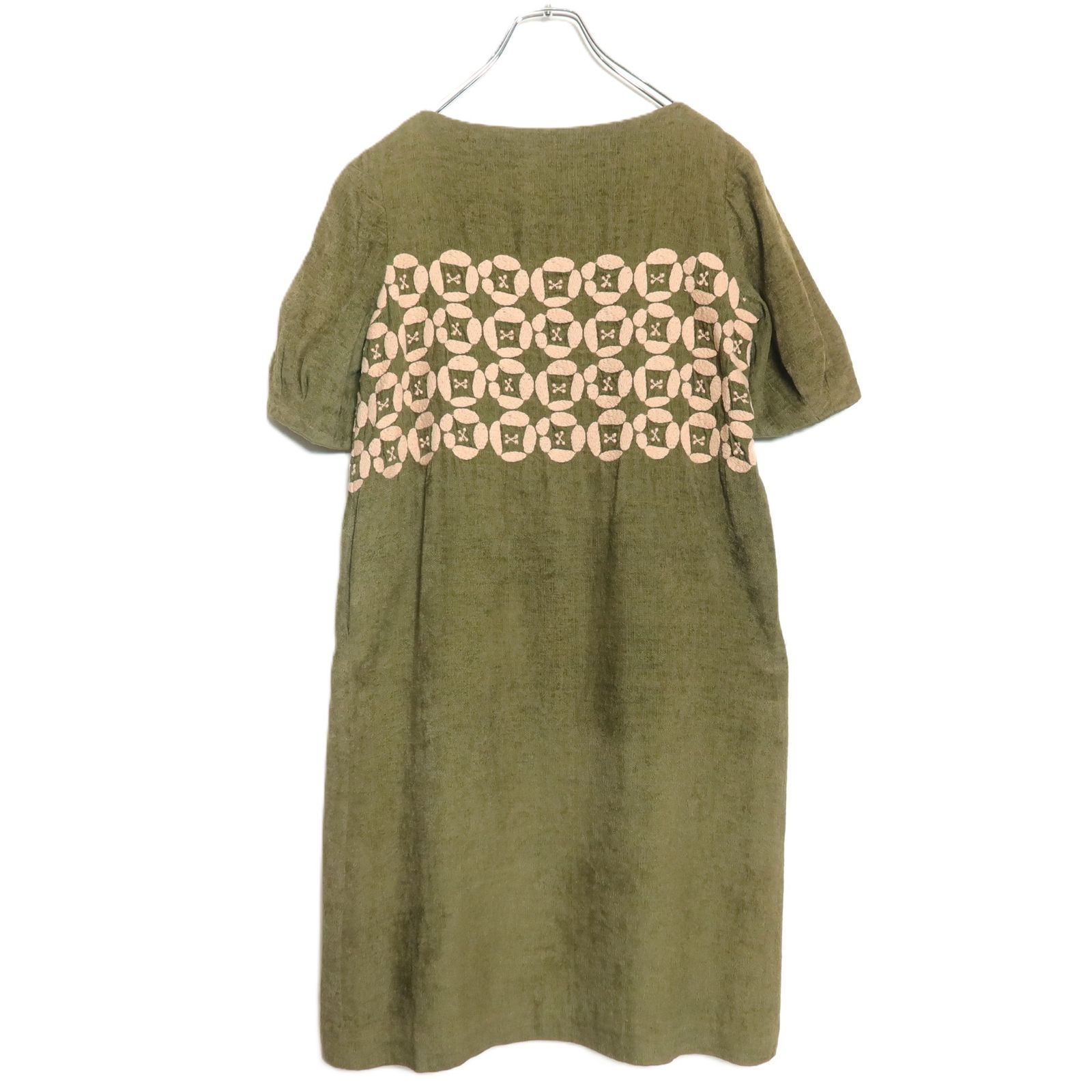 美品】ミナペルホネン☆刺繍がキュート♪半袖ワンピース サイズ36