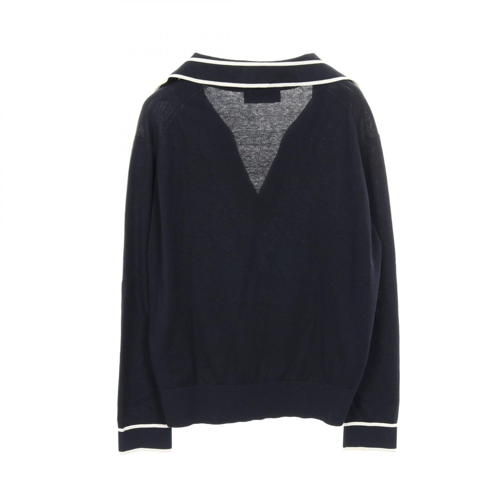 グッチ GUCCI ポロシャツ ネイビー シルク コットン ニット レディース A