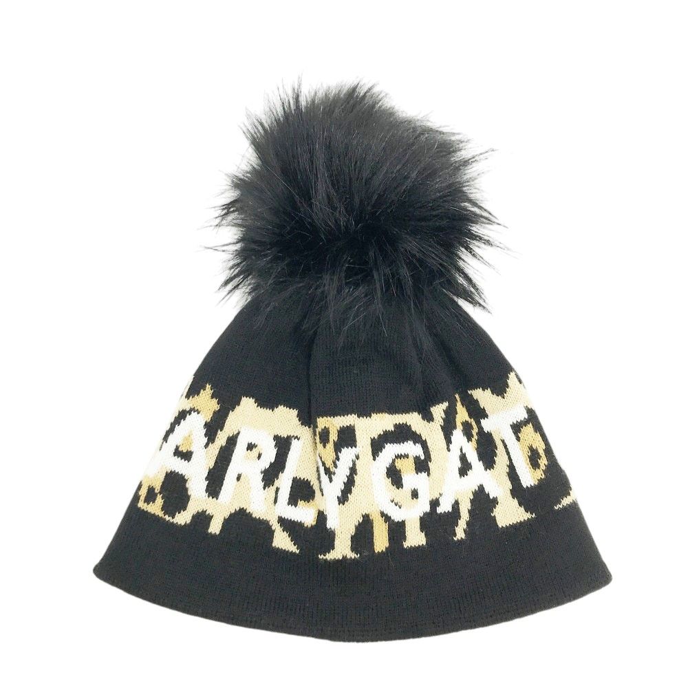 PEARLY GATES パーリーゲイツ ウール混 ニット帽 ボンボン付