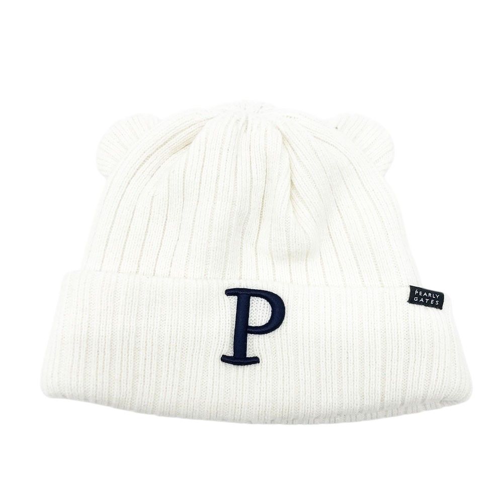 パーリーゲイツ　くま耳キャップ　白キャップ PEARLY GATES パーリーゲイツ 2023年モデル くま耳 ニット帽 ホワイト