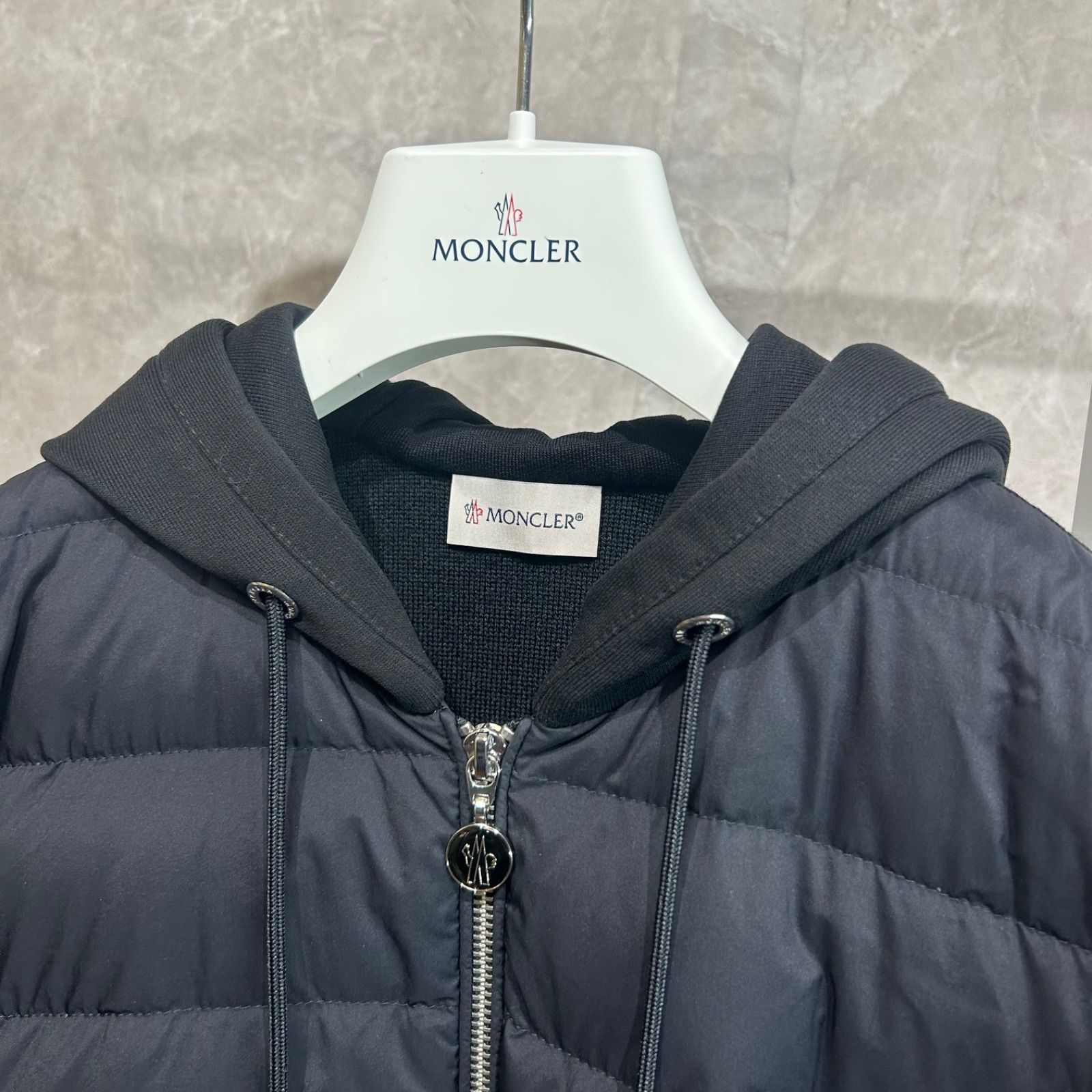 【モンクレール】ハイブリッドダウンニットジャケット ブラック S 美品】 MONCLER モンクレール ハイブリッドダウンニットジャケット黒S