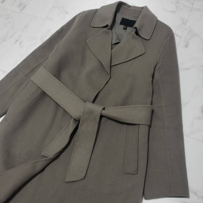 ICB アイシービー ウールカシミヤ ベルテッドリバーコート サイズ2 S