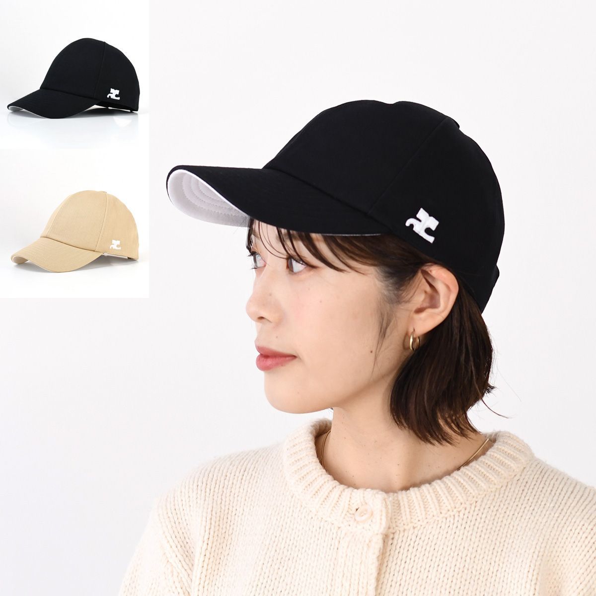 Courreges クレージュ 帽子 キャップ シグネチャーACコットンキャップ