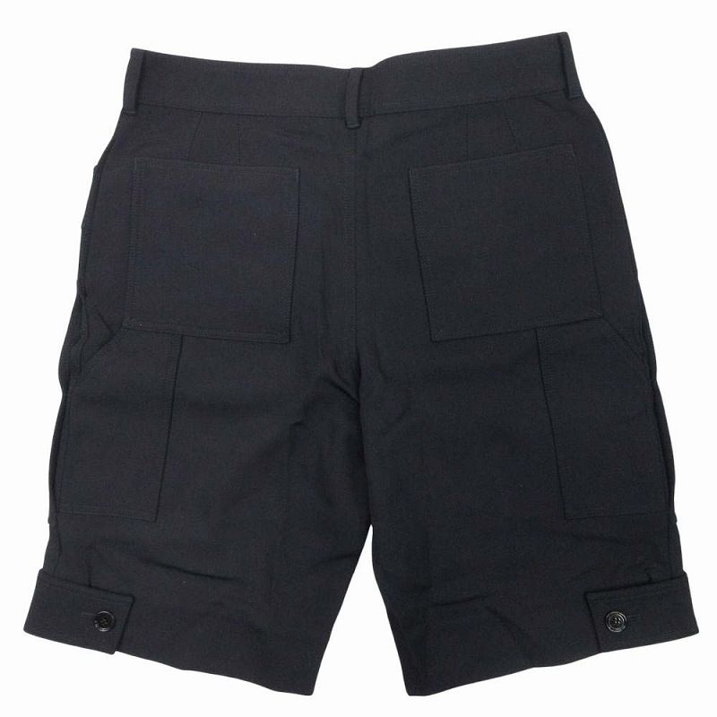 バーバリー パネルディテール グレインドプードル ウール ショートパンツ ショーツ カーゴ ボトムス 8051915 サイズ52 黒 ブラック メンズ 11