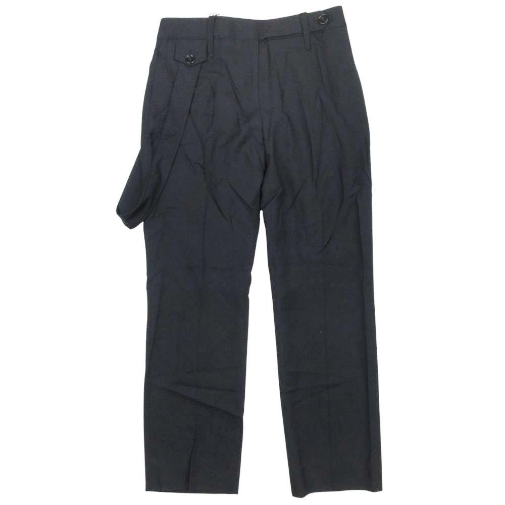 バーバリー ウール サスペンダー風 スラックス テーパードパンツ ボトムス トラウザー 8046323 サイズ42 黒 ブラック レディース 11