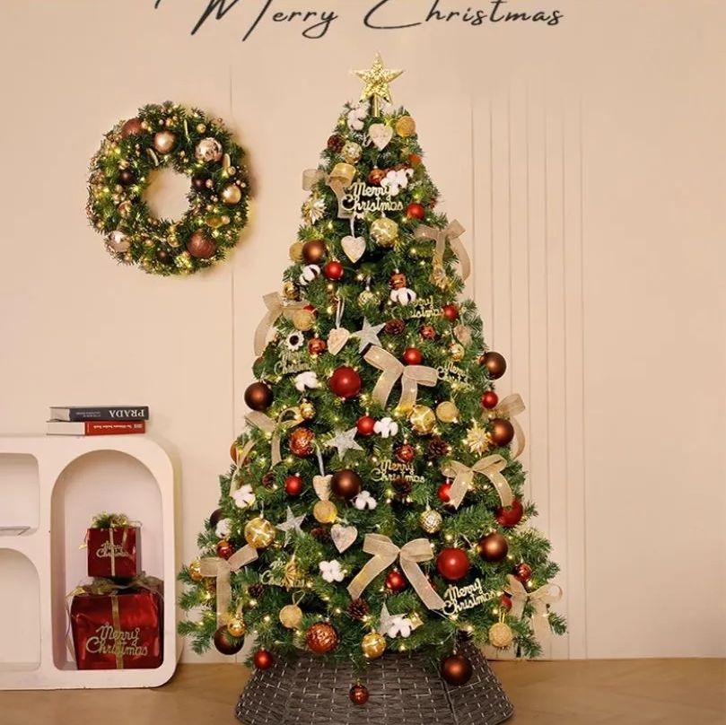 ツリーセット カフェ色コットン装飾付き