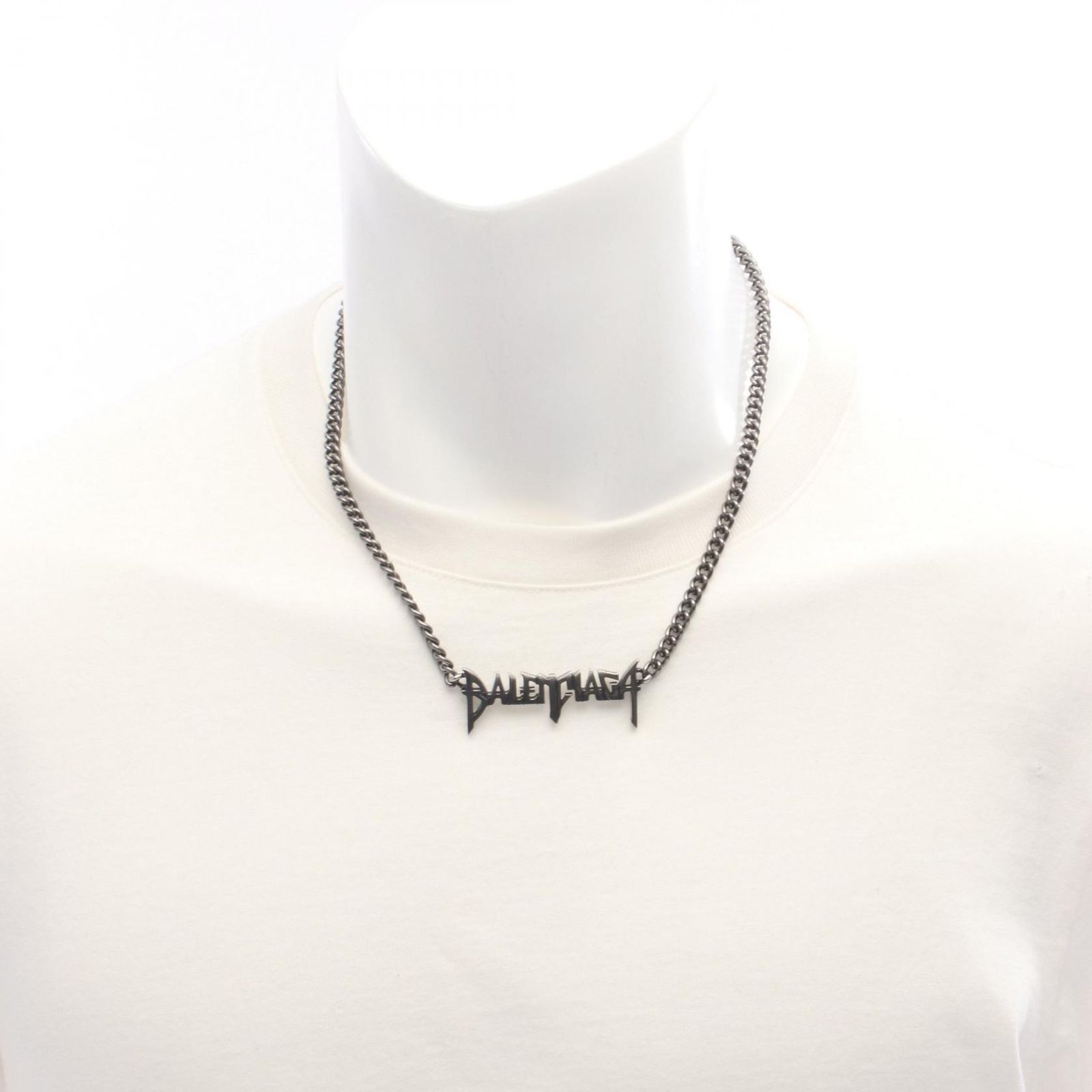 バレンシアガ BALENCIAGA ネックレス Typo Metal アンティークシルバー