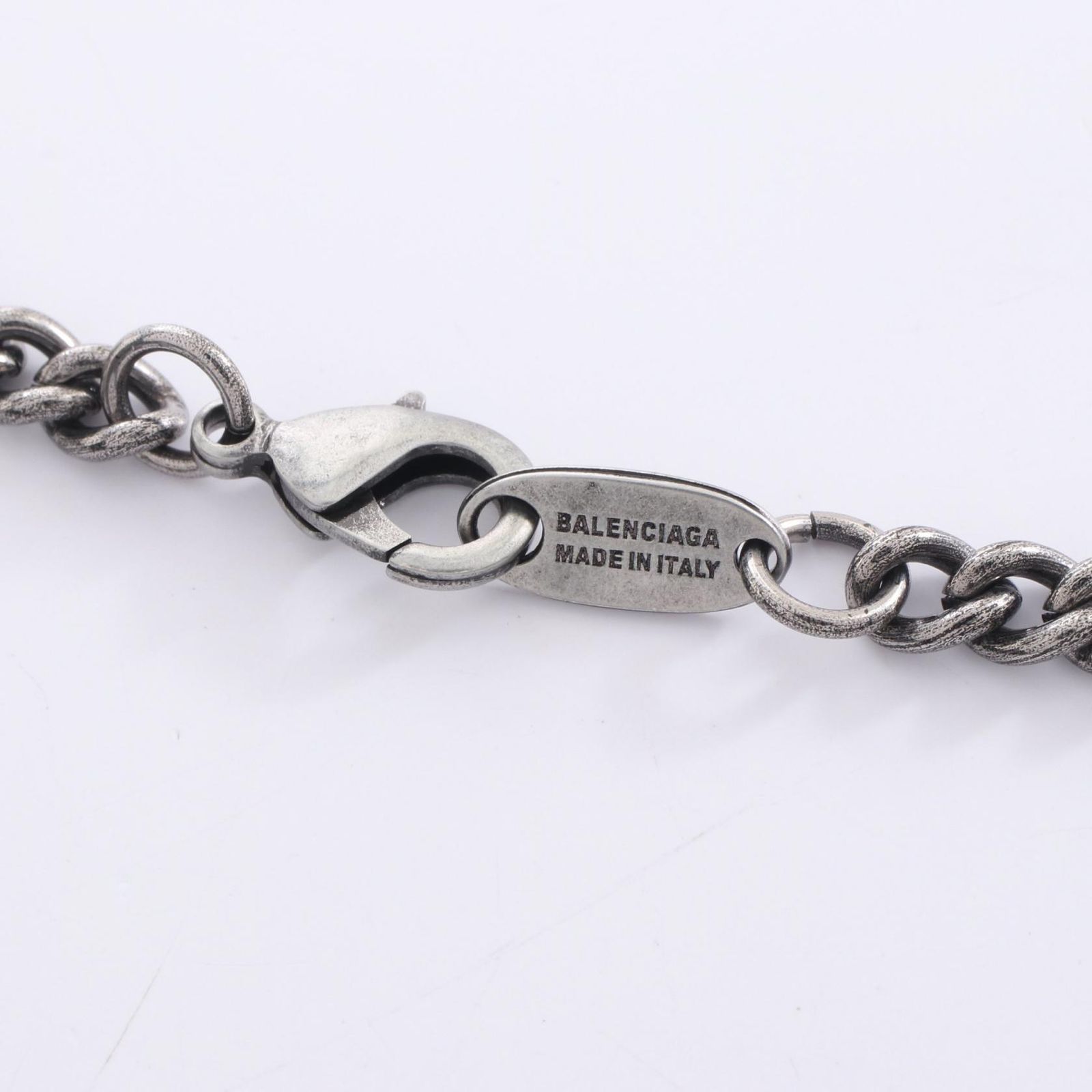 バレンシアガ BALENCIAGA ネックレス Typo Metal アンティークシルバー