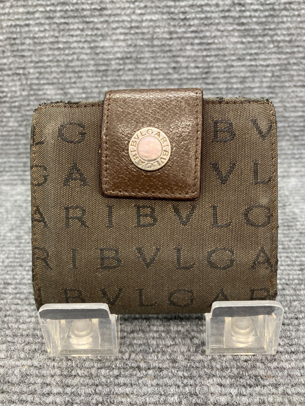 BVLGARI ブルガリ 二つ折り財布 ロゴマニア キャンバス×レザー 5029