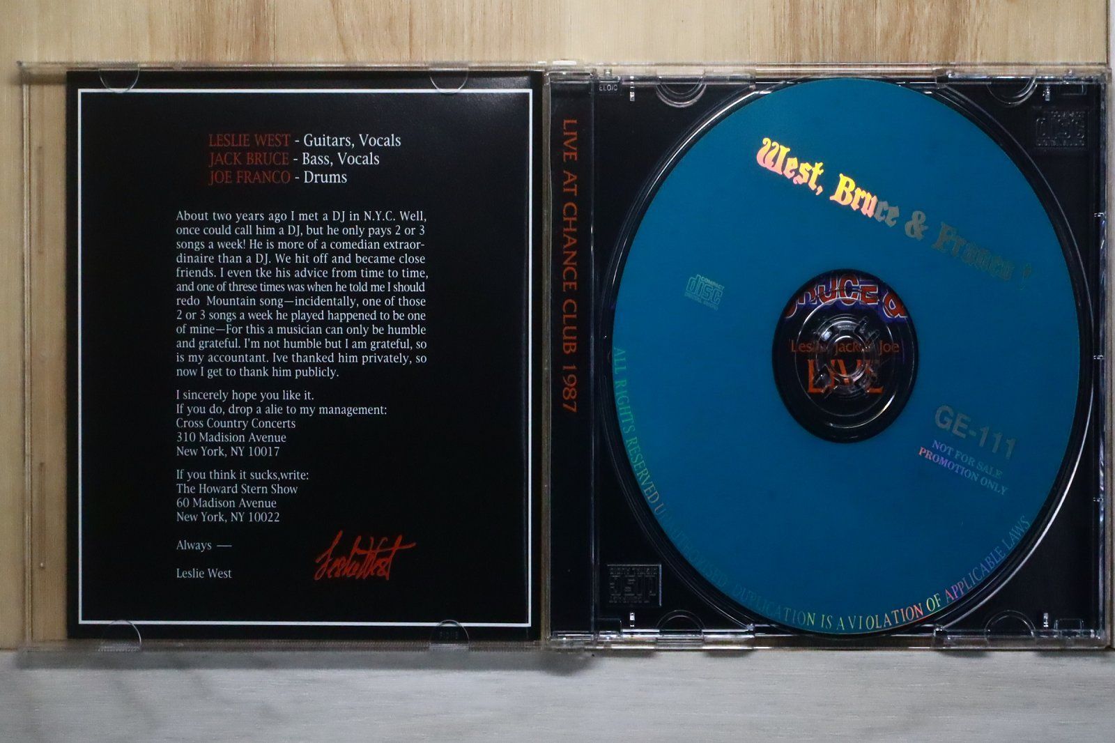 中古CD☆/West, Bruce & Franco□ Leslie, Jack & Joe Live 【GE111/++