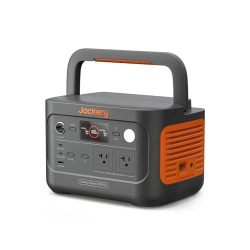 Jackery ポータブル電源 600 Plus 632 Wh リン酸鉄 長寿命 定格出力800 W 瞬間最大1600 コンパクト 60分急速充電 UPS機能 アプリ遠隔操作 弦波 AC 100 V 50 Hz 60 Hz対応 車中泊 家庭用 蓄電池 停電対策 台風