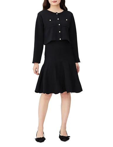 ジル バイ ジルスチュアート カジュアルドレス ジャケットセットワンピースニット レディース ブラック