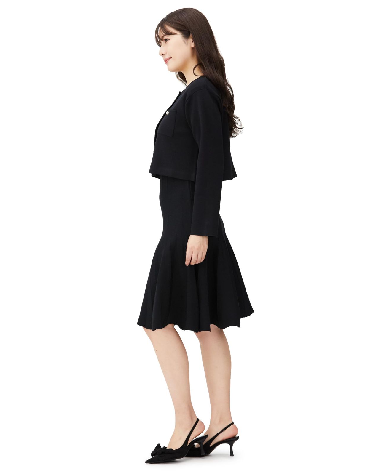 ジャケットセットワンピースニット