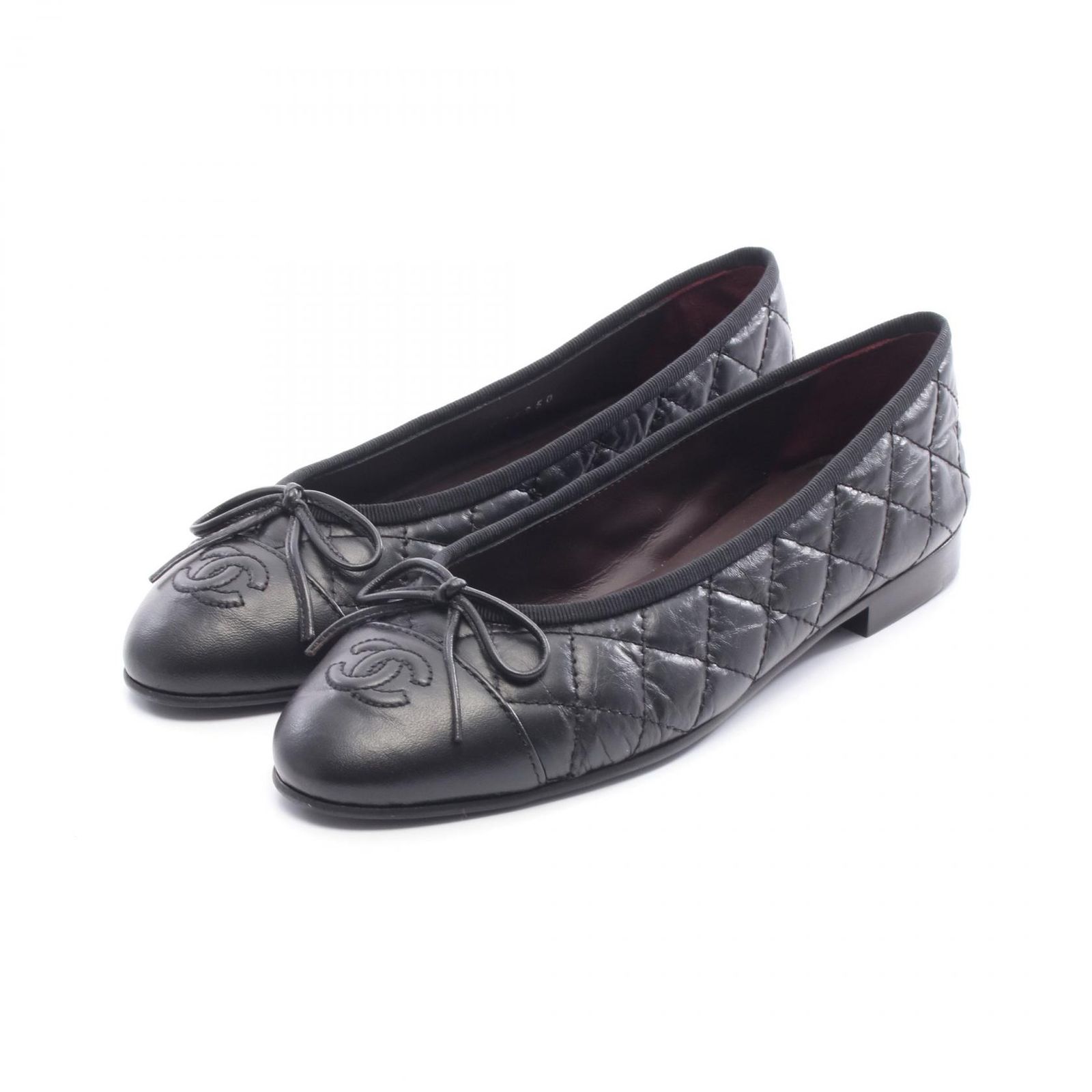 シャネル CHANEL パンプス バレリーナ マトラッセ ココマーク レザー