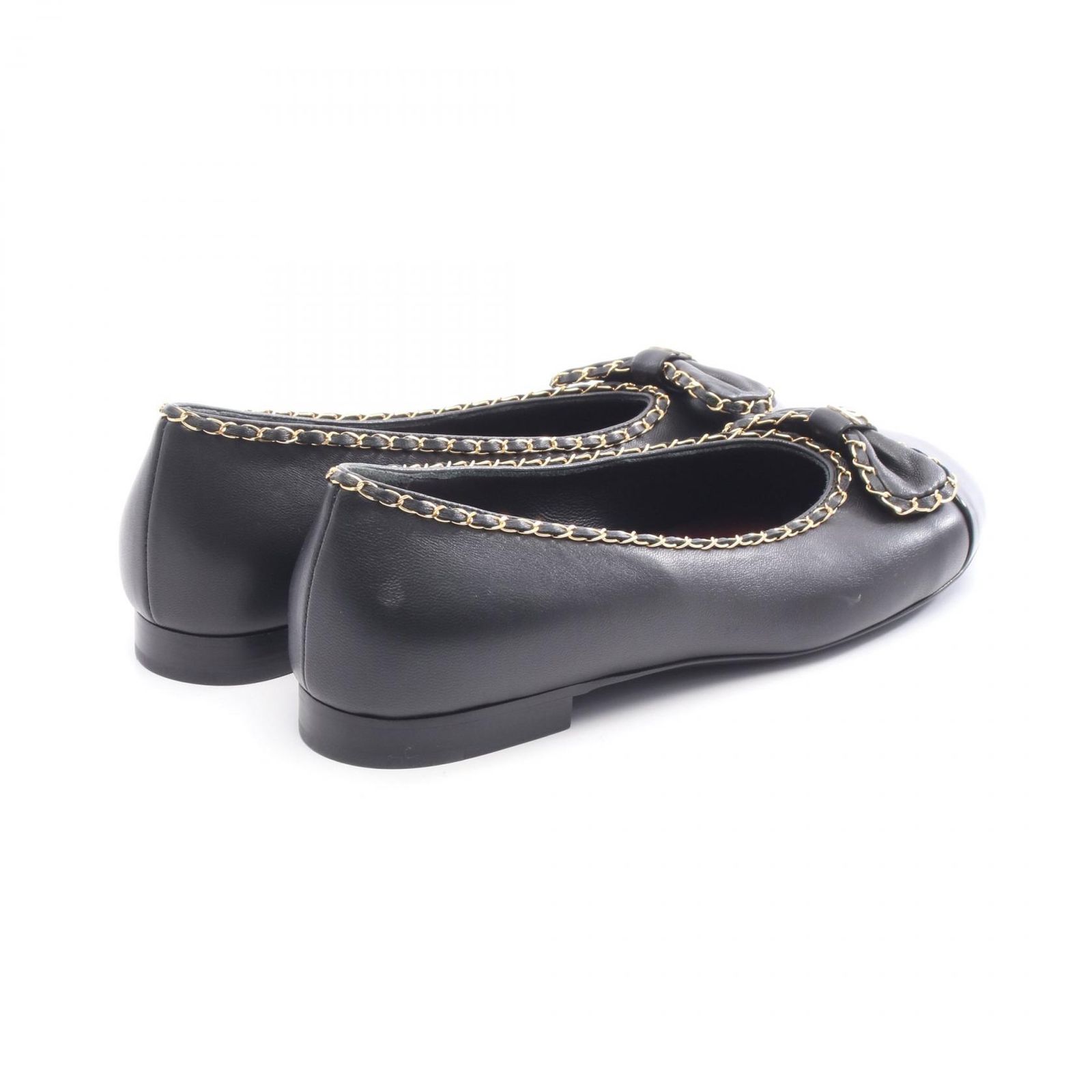 シャネル CHANEL ココマーク リボン レザー パテントレザー パンプス