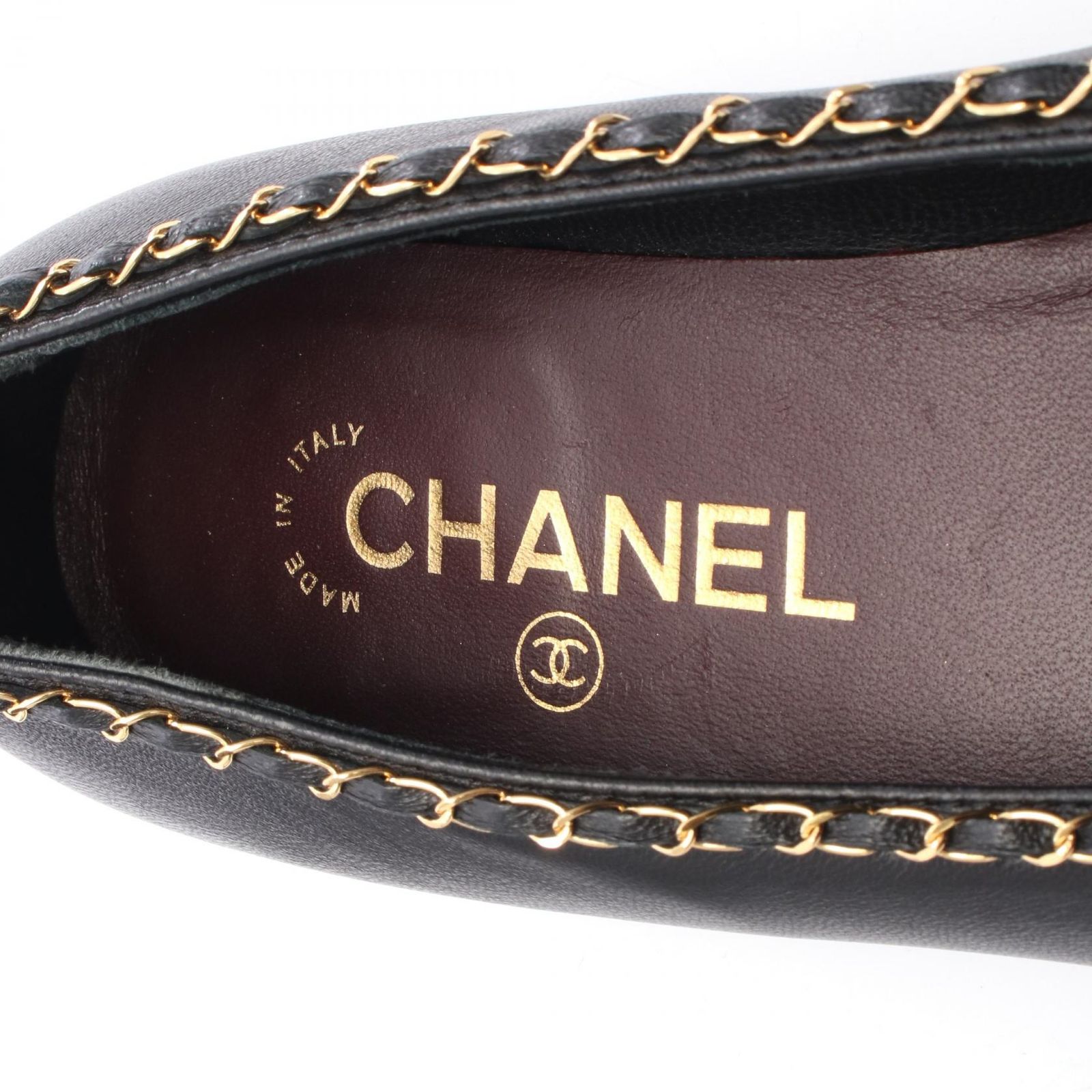 シャネル CHANEL ココマーク リボン レザー パテントレザー パンプス