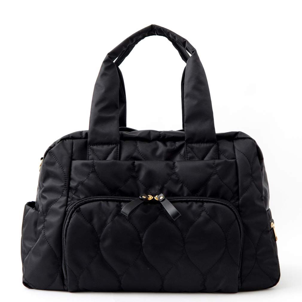 Gratante グラタンテ マザーズバッグ トート おしゃれ 軽量 キルティング ナイロン トートバッグ A 4 パテッドバッグ ボストンバッグ ママ マザーバッグ 大きいバッグ 旅行バッグ パパ 軽い abb g 0010 ブラック