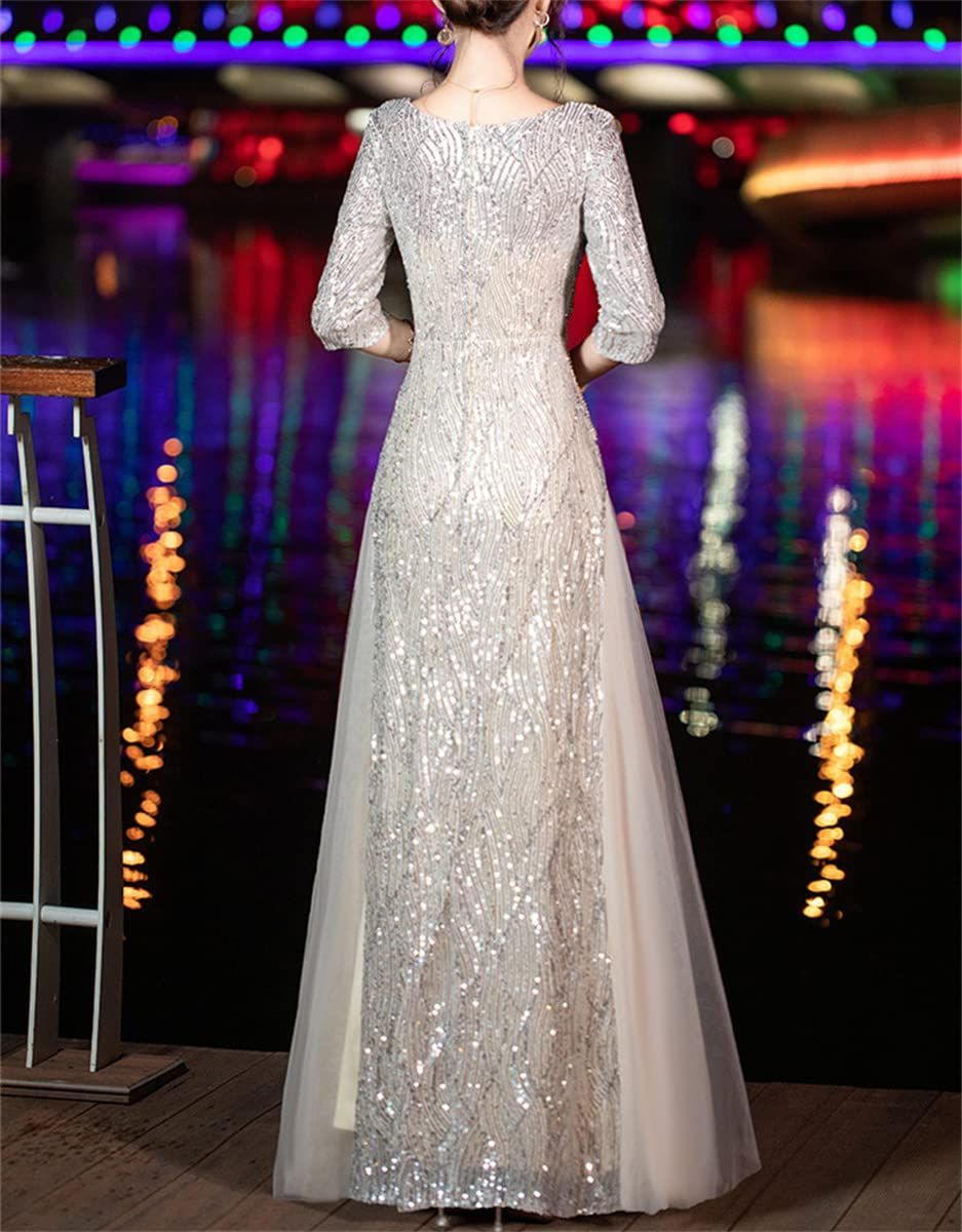 ロングドレス スパンコール