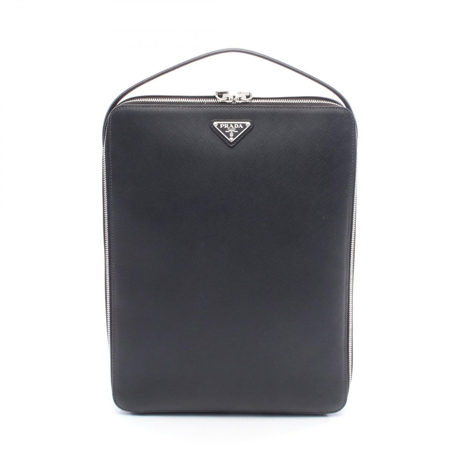 プラダ PRADA リュックサック バックパック ブラック サフィアーノレザー ライアングルロゴ レディース B