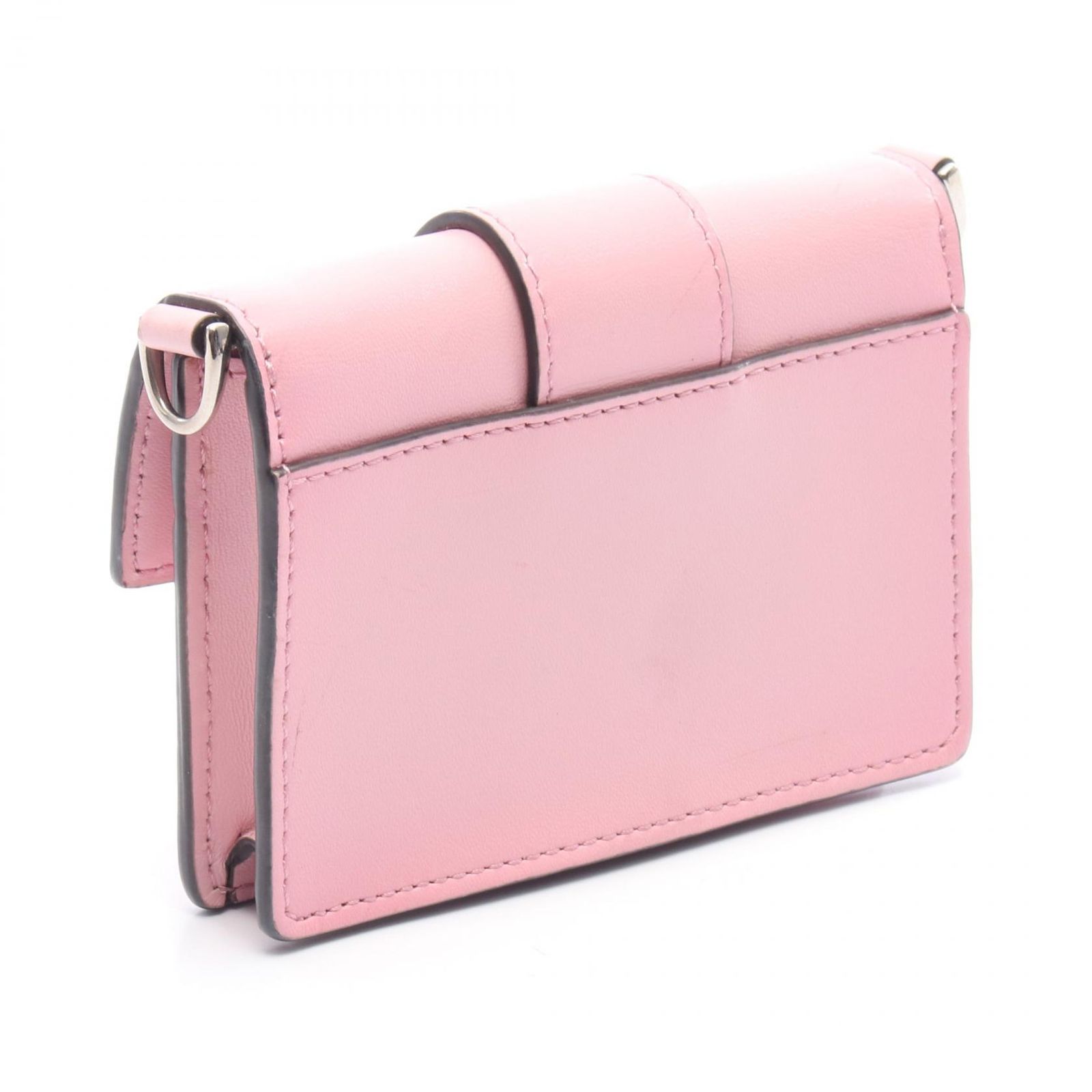 フェンディ FENDI カードケース フラット バゲット マイクロ 7 M 0311 AF 2 H ピンク レザー レディース A