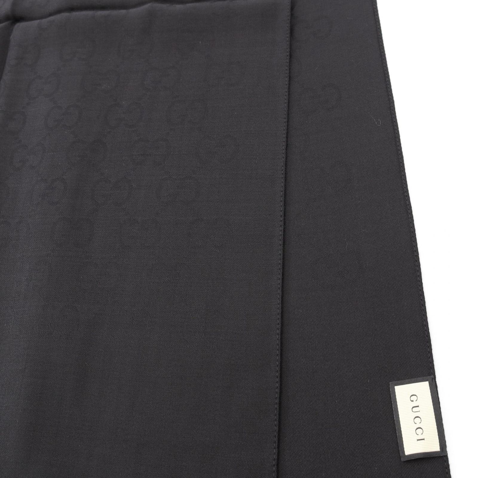 グッチ GUCCI ストール GG柄 1659043G6461000 ブラック ウール シルク