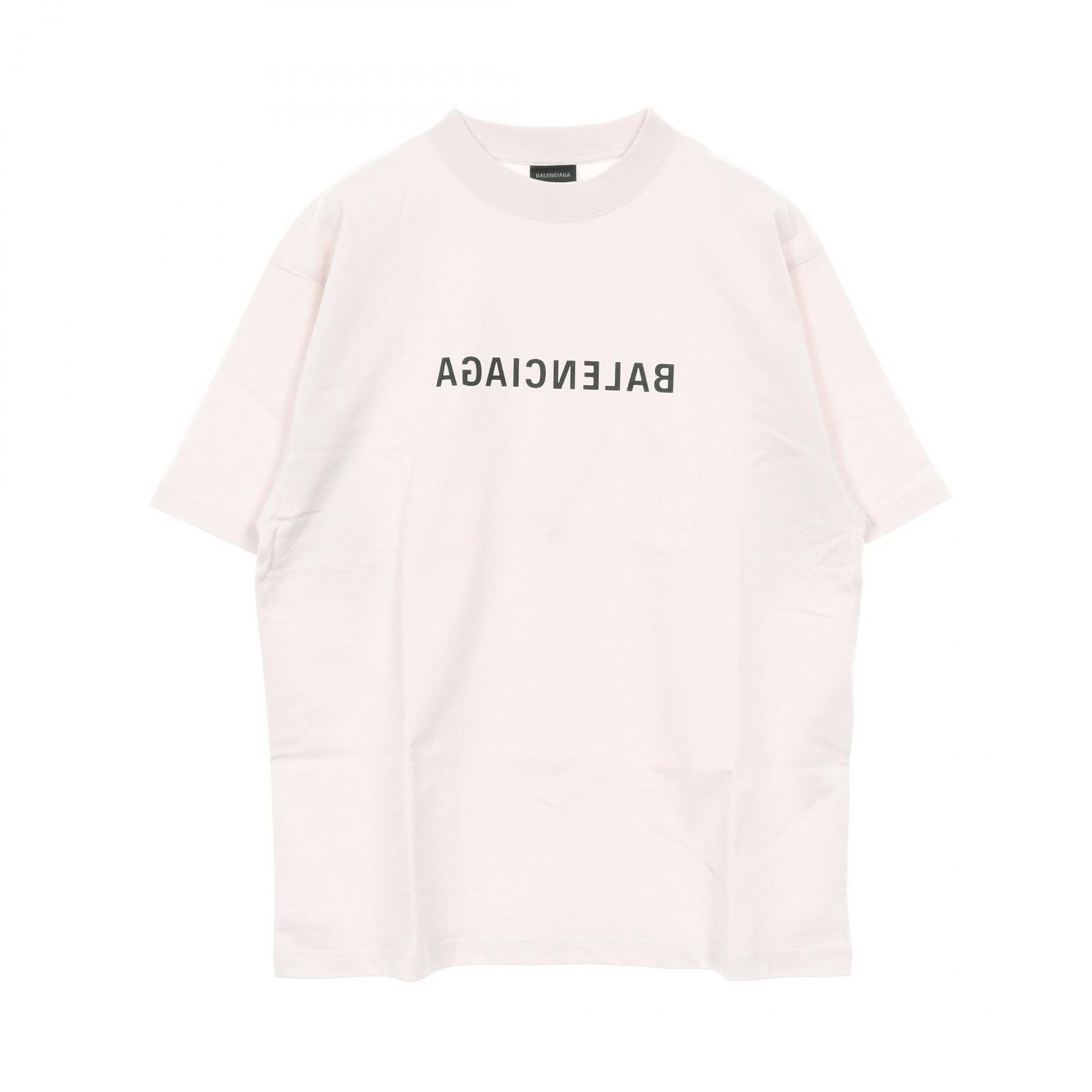 バレンシアガ BALENCIAGA カットソー MIRROR LOGO M ﾍﾞｰｼﾞｭ コットン Tシャツ ユニセックス A