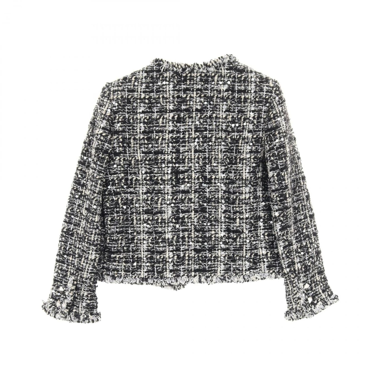 シャネル CHANEL ノーカラージャケット ココマークボタン ツイード