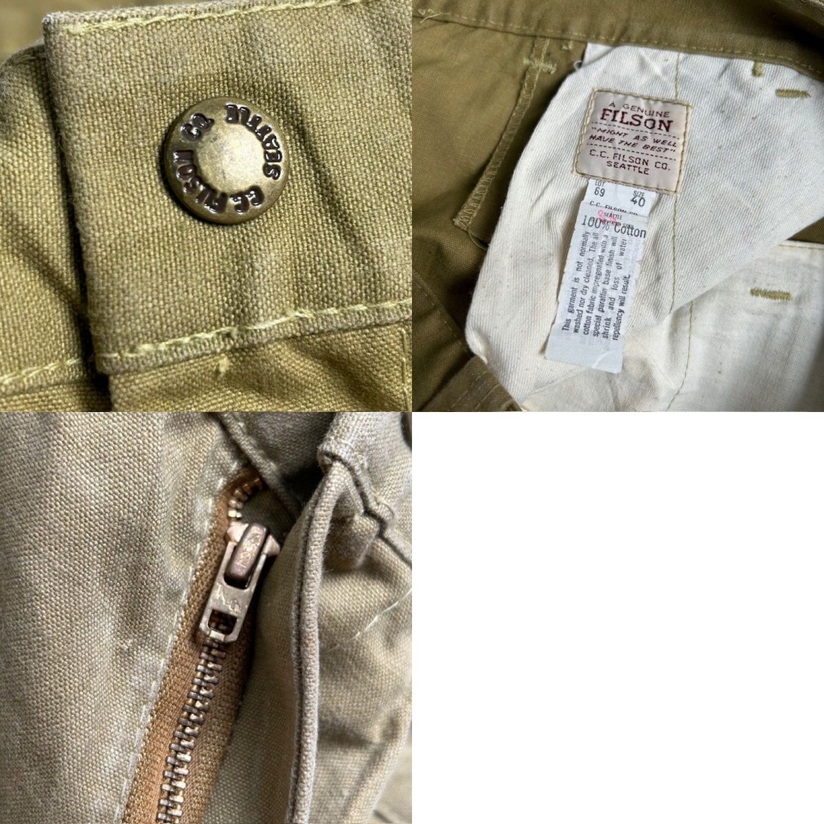 FILSON フィルソン オイルフィニッシュシングルティンパンツ USA製 