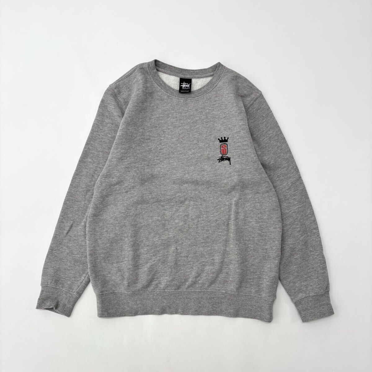 STUSSY ステューシー ロゴ 刺繍 スウェット プルオーバー グレー 系