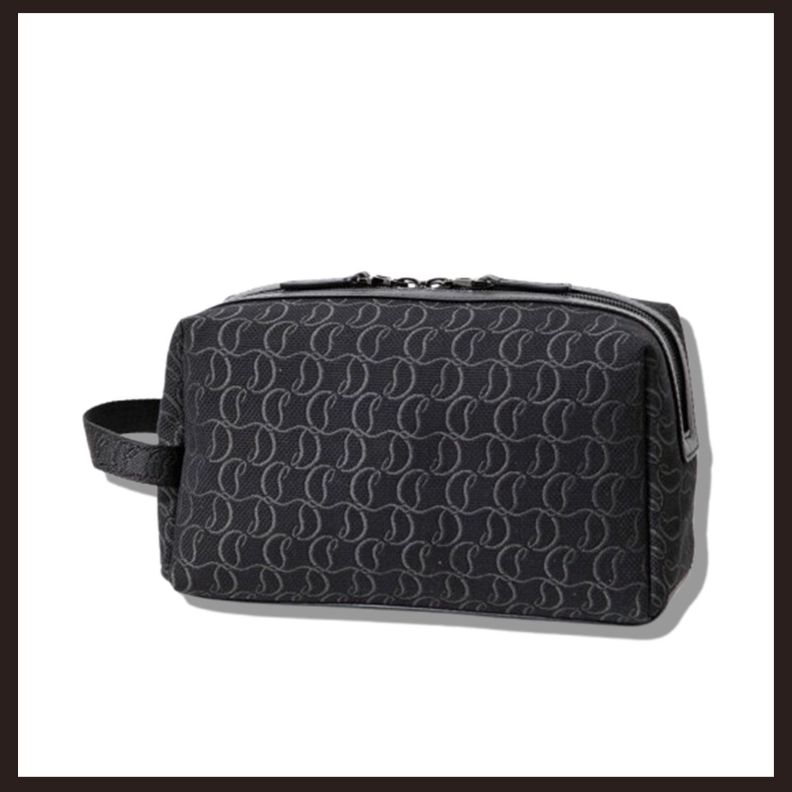 クリスチャン ルブタン ジップ N フラップ セカンドバッグ ブラック CHRISTIAN LOUBOUTIN