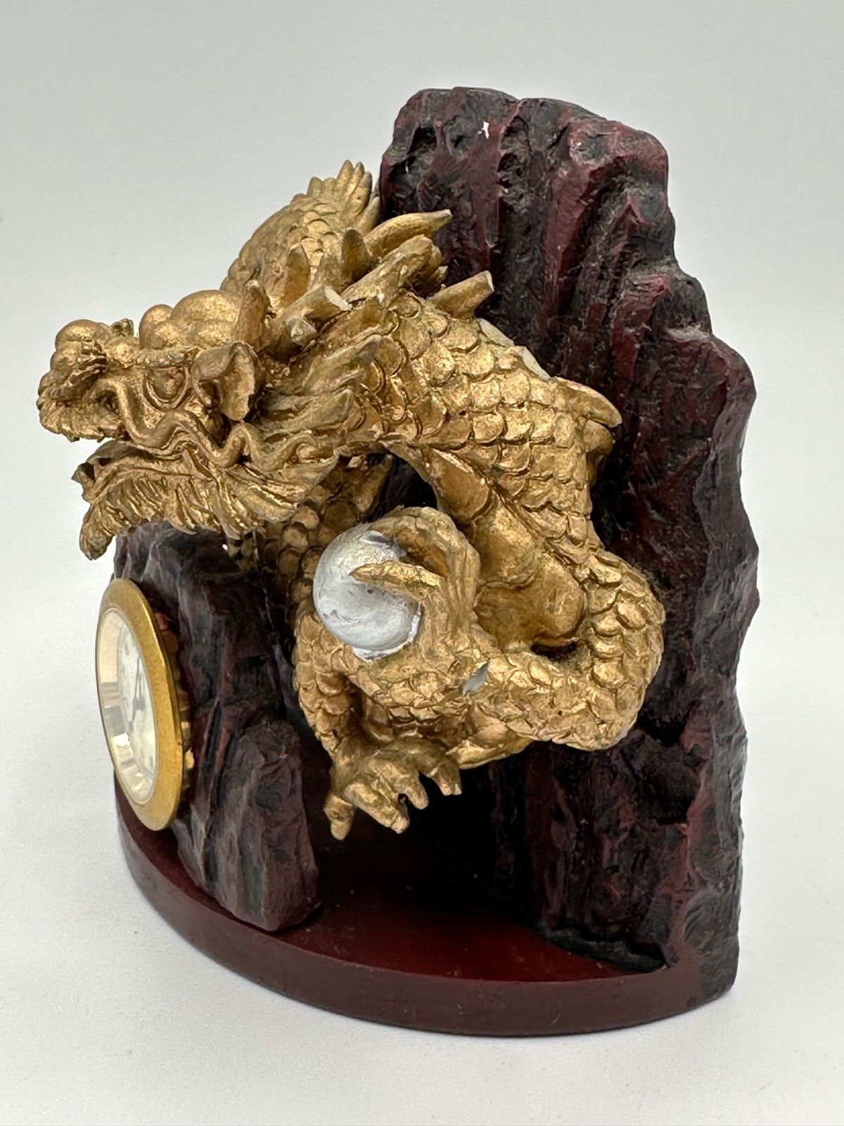 L46-i】時計 置物 龍 開運 金色 - メルカリ