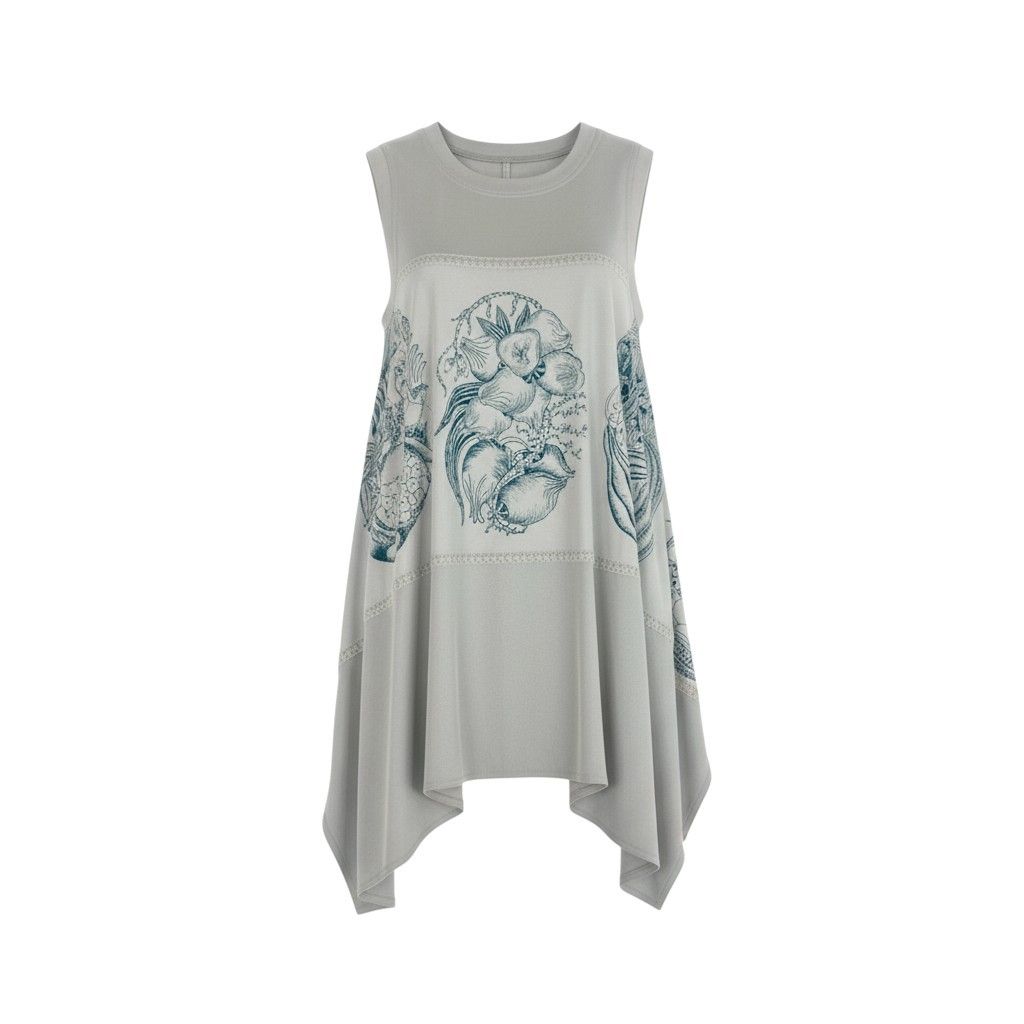 45 k 26 TOKUKO 1 er VOL トクコプルミエヴォル ノースリーブワンピース フ ワンピース イラストプリント レディース 女性用 9 グレーu 02 t