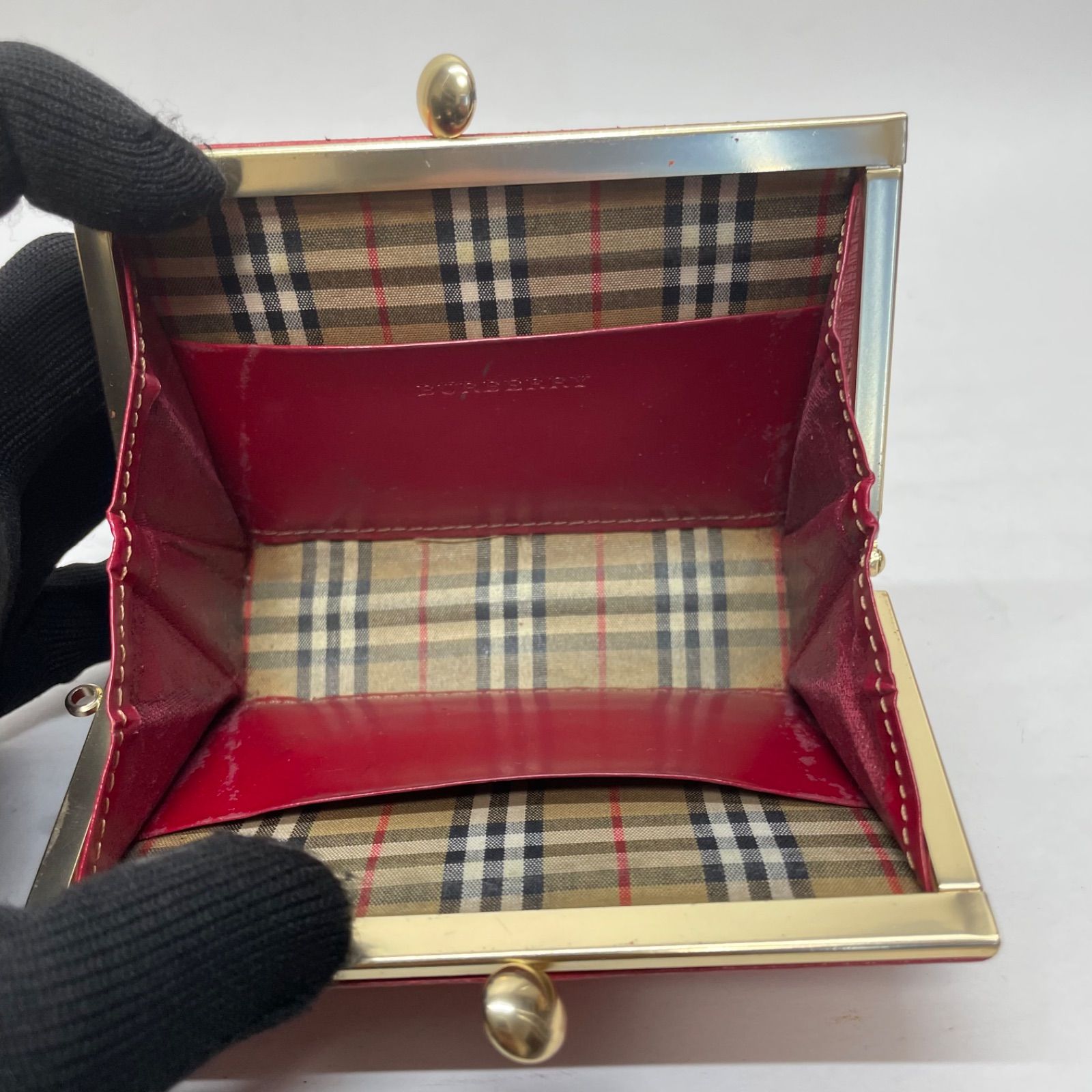 3141 BURBERRY バーバリー がまくち ヴィンテージ コインケース 小銭