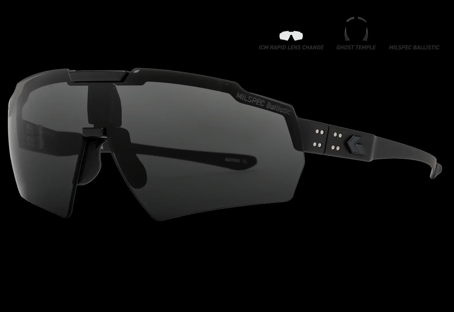 ゲイターズ ブラストシールド GZ 10 307 ミルスペック セラコート ブラックアウト アジアンフィット 偏光スモークグレー サングラス GATORZ ANSIz 87 1 MILSPEC Polarized