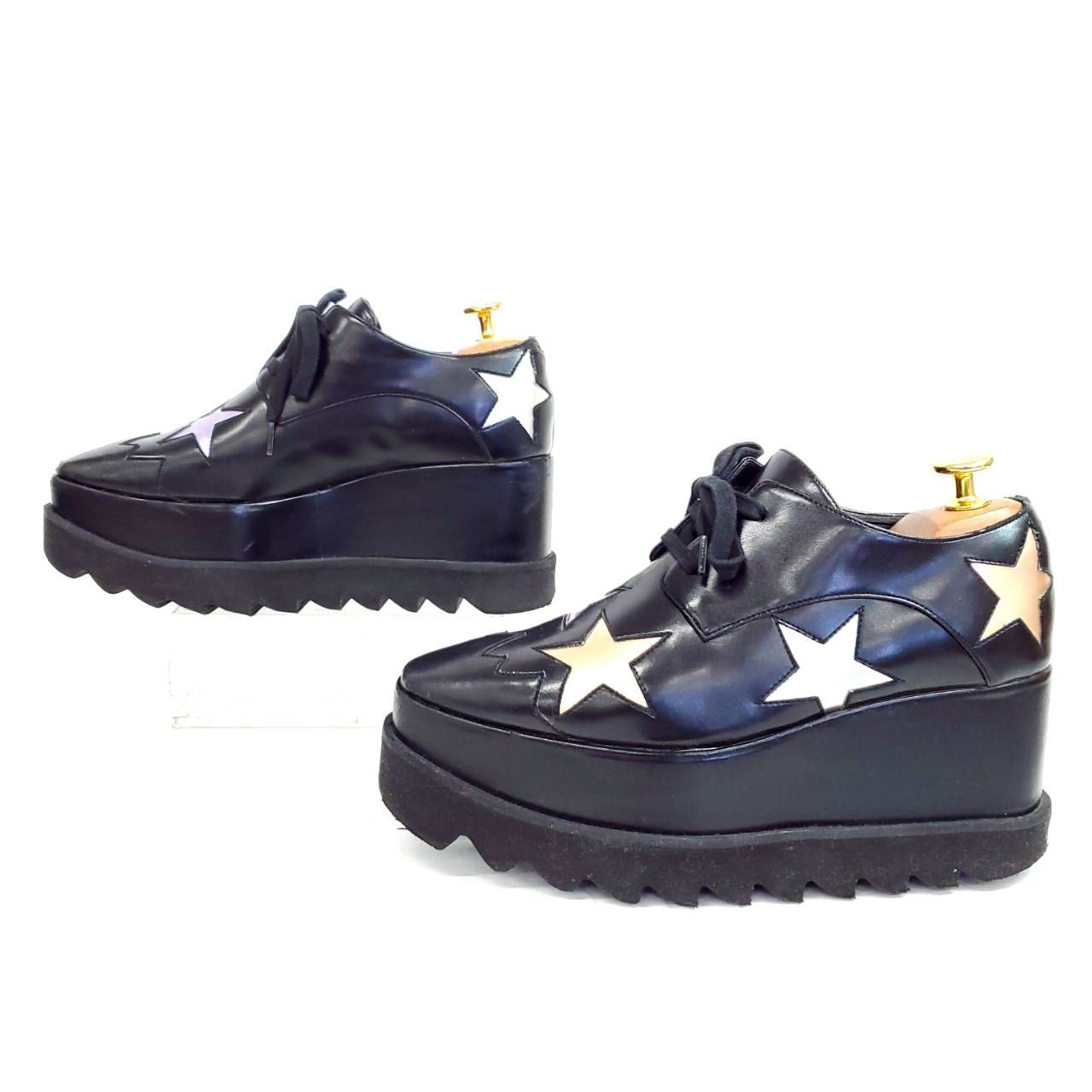 ステラマッカートニー エリス ブラック 厚底 シャークソール 星 EU35