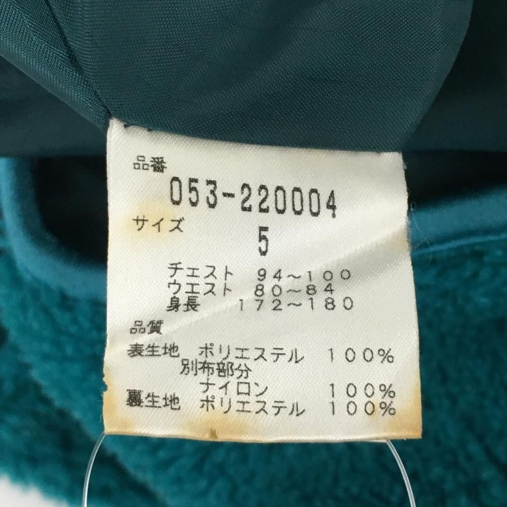 美品】パーリーゲイツ ボアベスト グリーン×ブルー 肩切替 メンズ 5(L