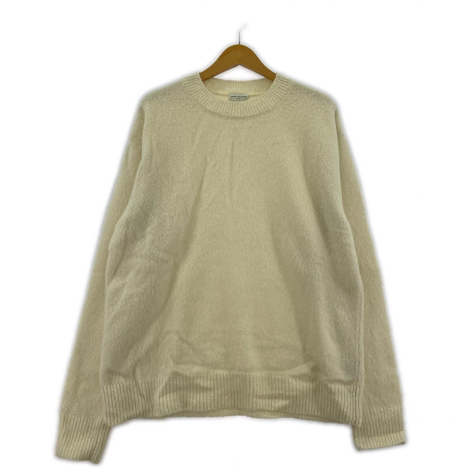 DRIES VAN NOTEN ｶｼﾐﾔ混ｸﾙｰﾈｯｸﾆｯﾄ S ﾎﾜｲﾄ DRIES VAN NOTEN(ドリス