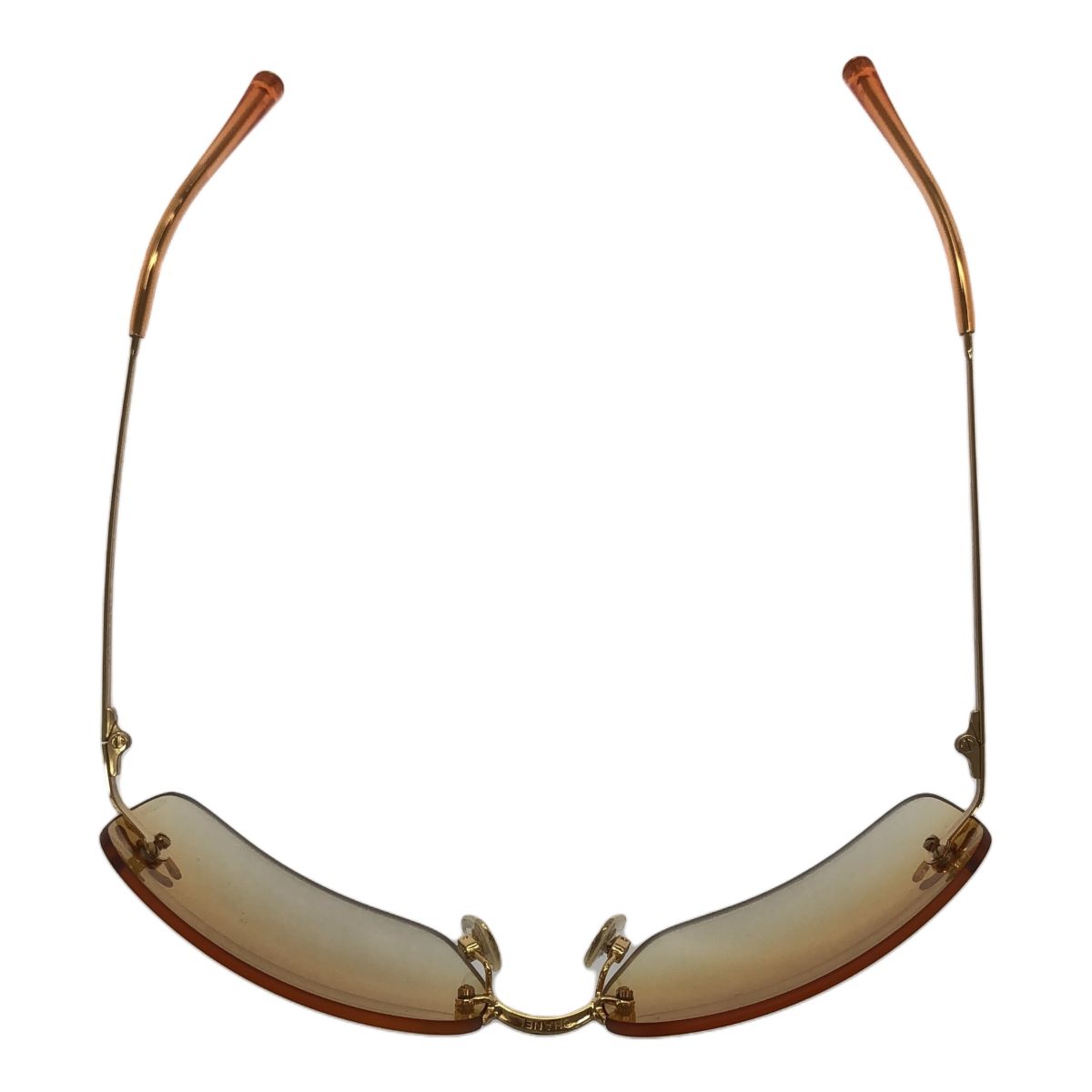  CHANEL シャネル サングラス フレームレス ココマーク 4017-D c.125 56 62 17 120 イエロー オレンジ イタリア製 サングラス 小物