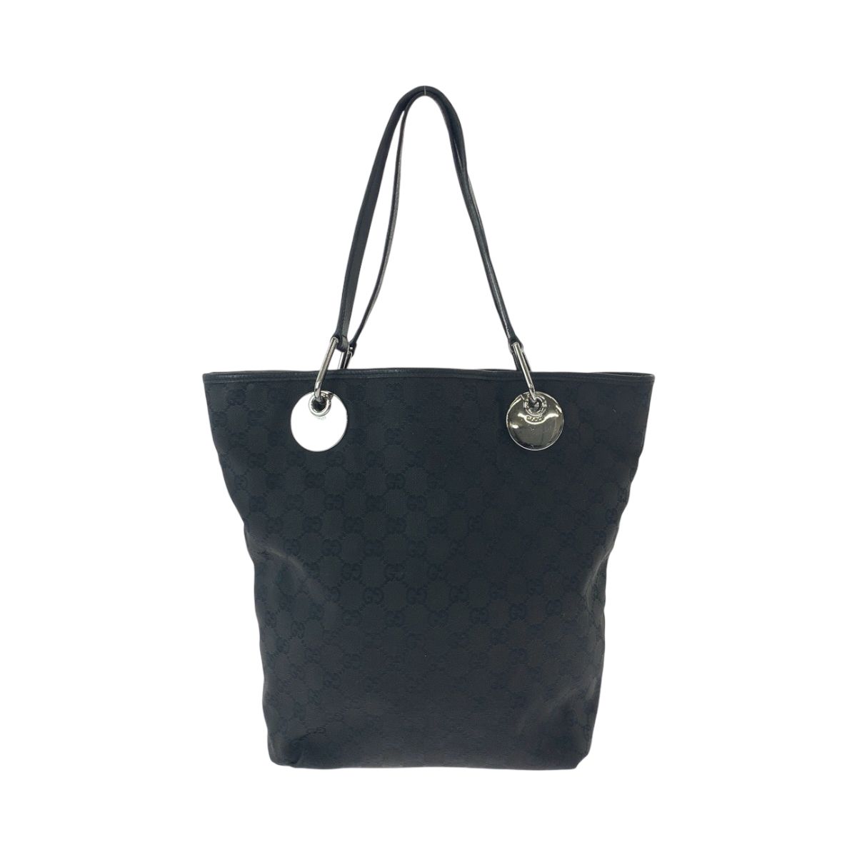 GUCCI グッチ ブラック 黒 シルバー金具 GGキャンバス 120836 トート