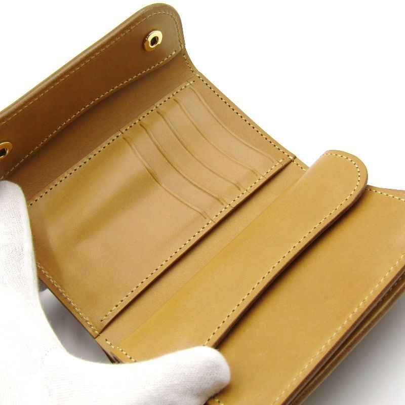 ♥ ワイルドスワンズ 三つ折り財布 BYRNE シェルコードバン 2025 バーン 内装バスタンフィス ナチュラル