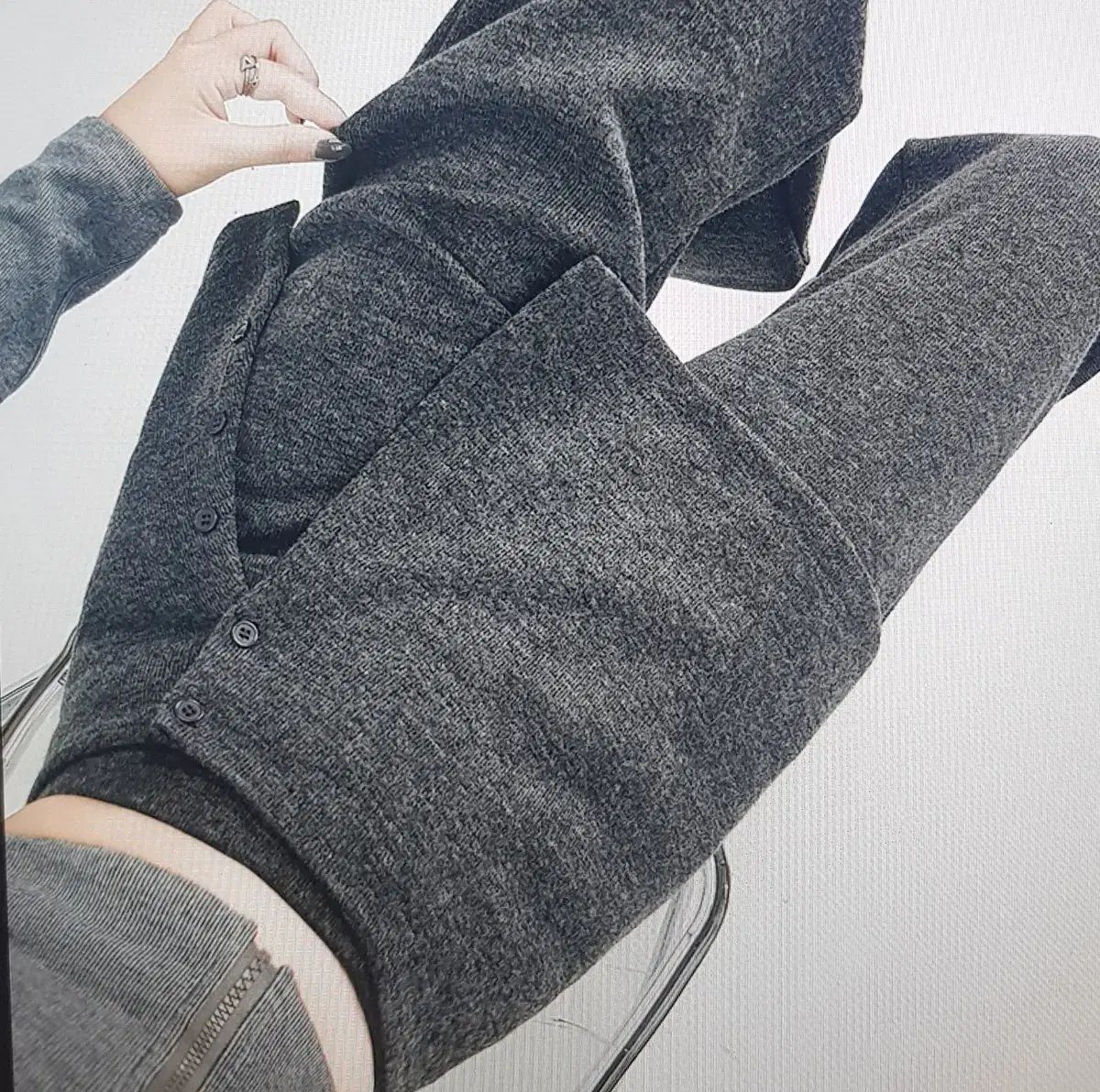 海外配送 秋 冬 一体型 ニットキュロット