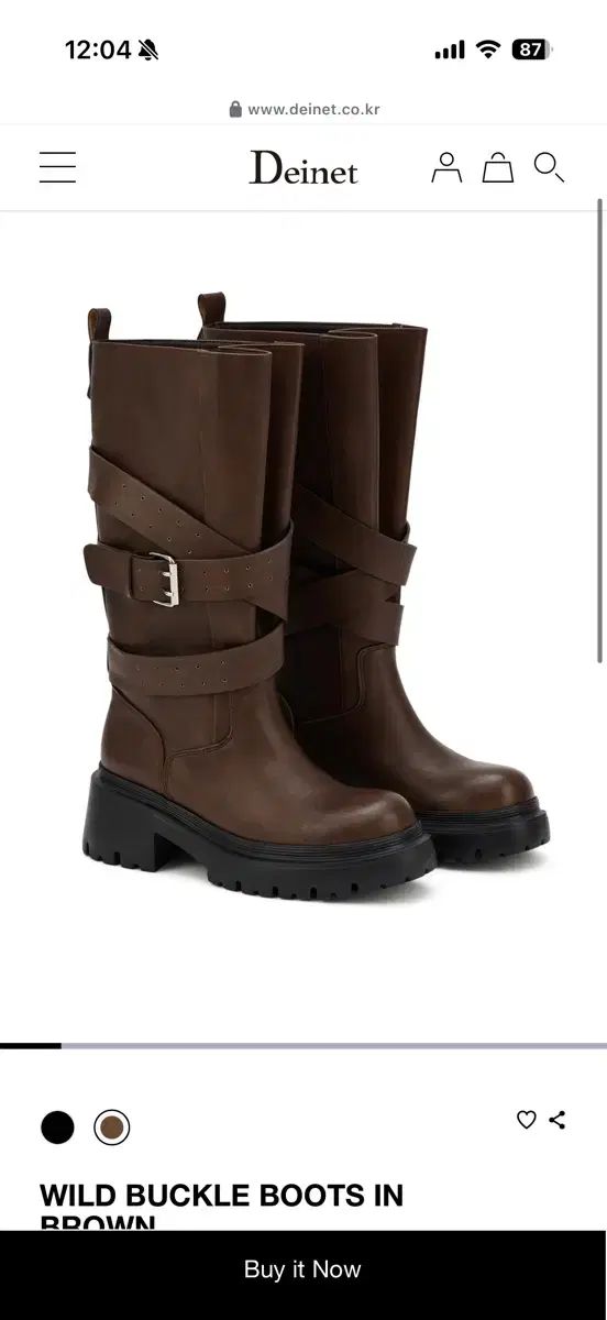 Deinet バックル ロング ブーツ ブラウン 250