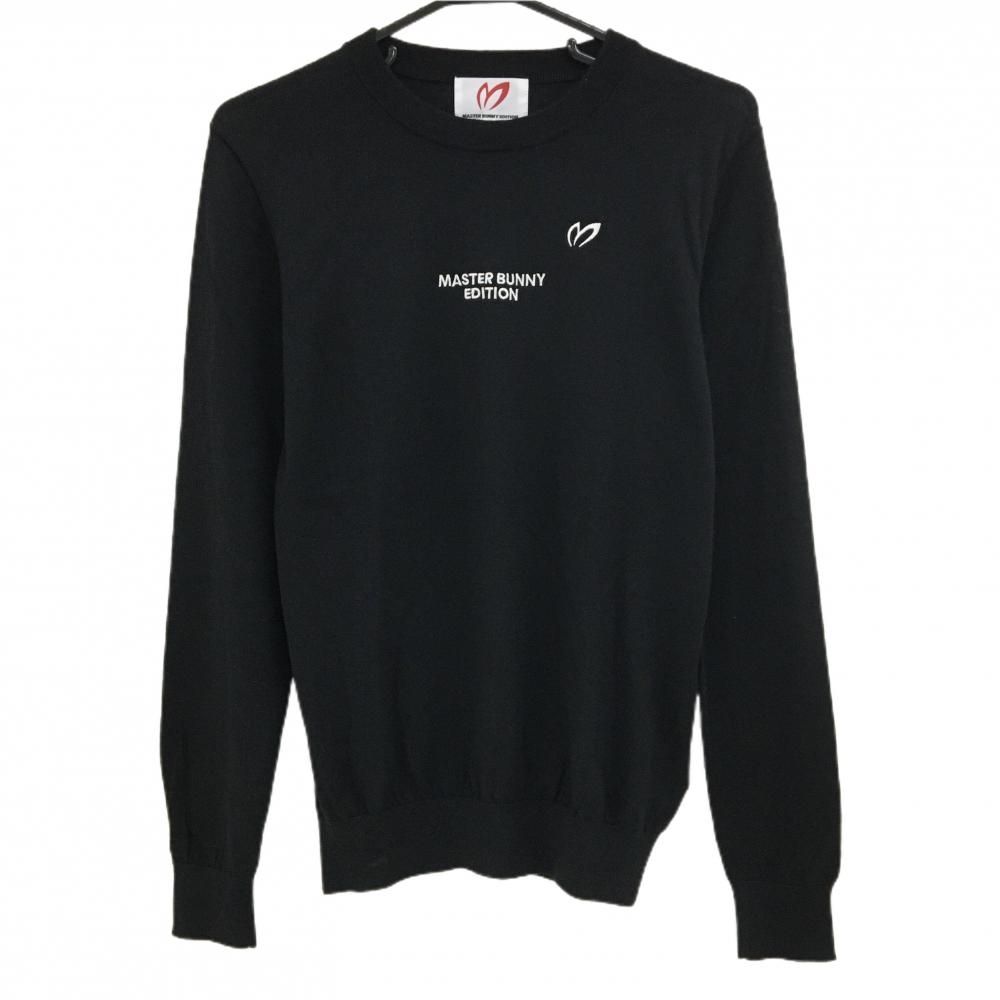 美品】マスターバニー セーター 黒×白 カシミヤ混 胸元ロゴ メンズ 4(M