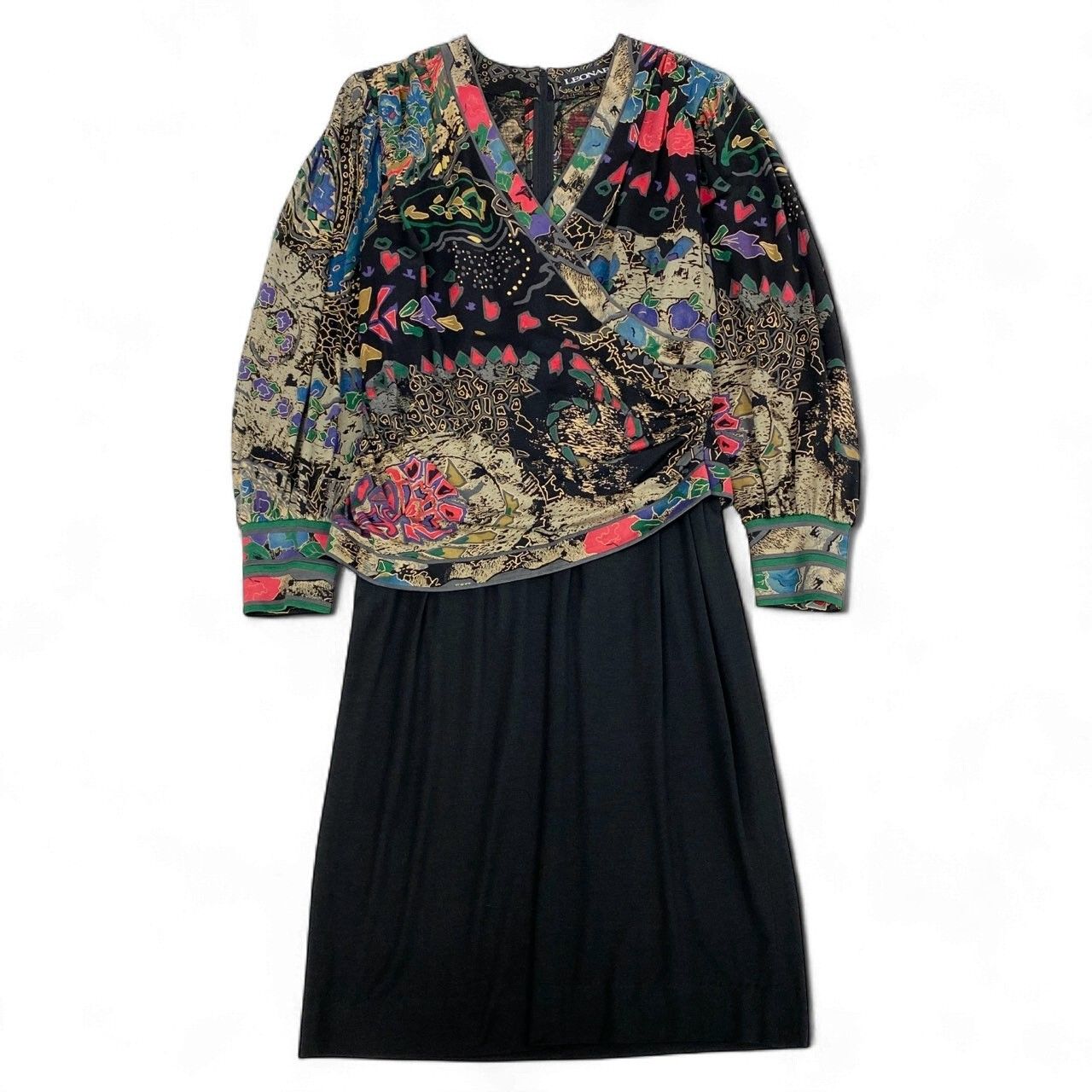 40k26 LEONARD レオナール ドッキングワンピース 長袖ワンピース