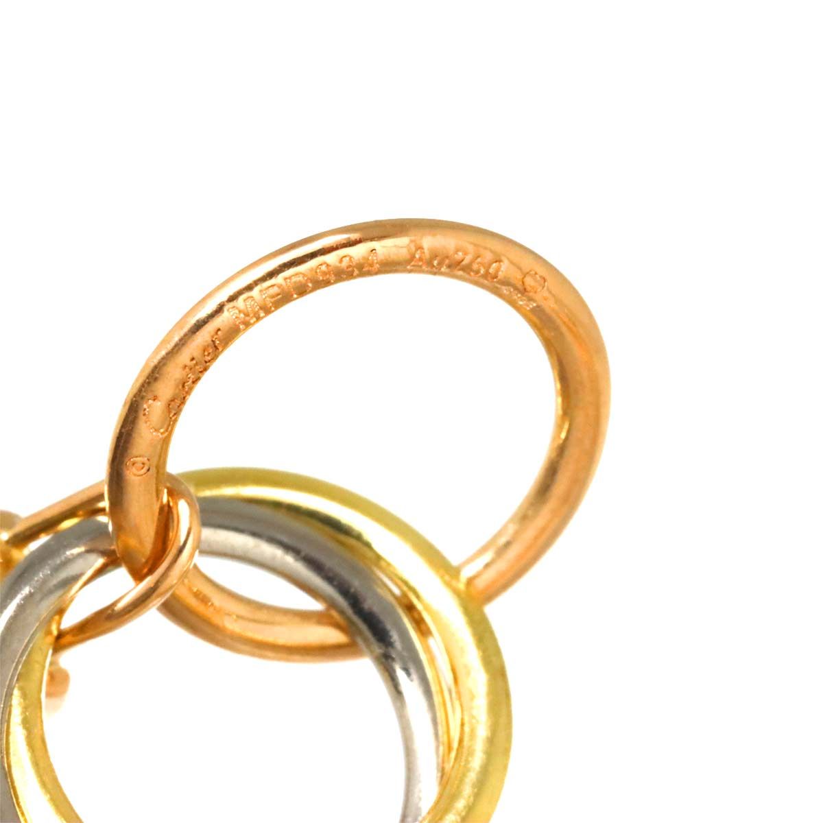 カルティエ トリニティピアス 3色ゴールド×ダイヤ　証明書付き ✴︎新品同様✴︎カルティエ トリニティピアス 3色ゴールド×ダイヤ